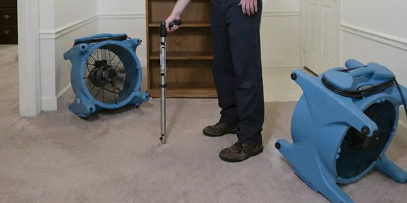 emergency water removal equipment deployed to dry a flooded residential interior in Myrtle Beach, SC