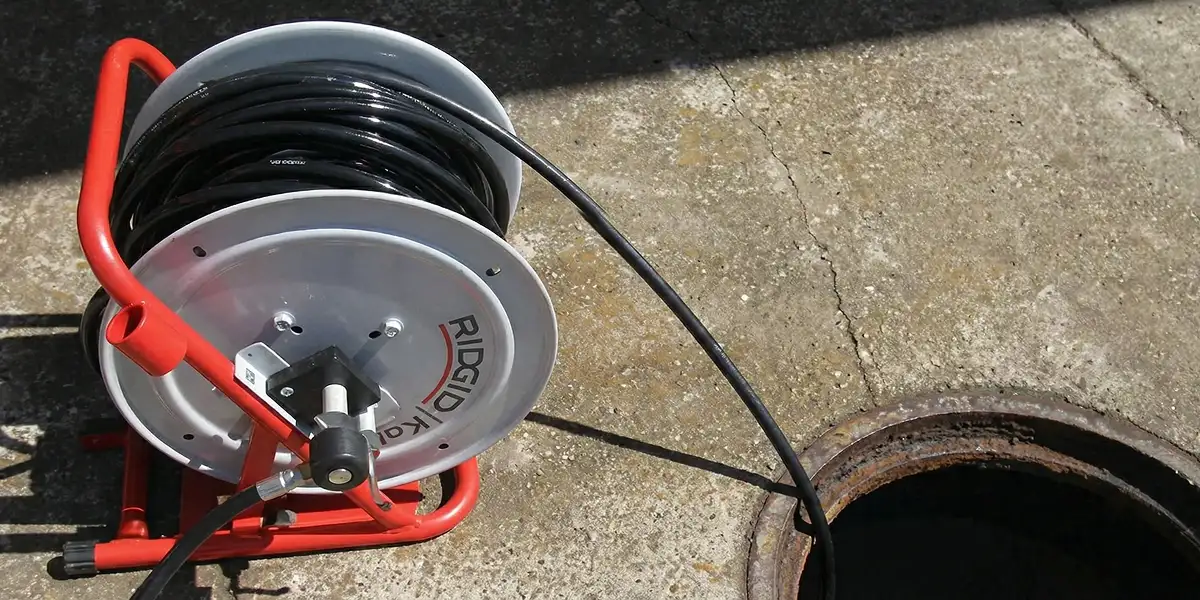 sewer rodding equipment prepared to clear clogged sewer lines in Myrtle Beach, SC