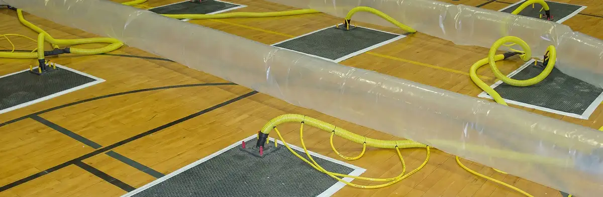 water clean up drying system set up to remove moisture and prevent further damage in Myrtle Beach, SC